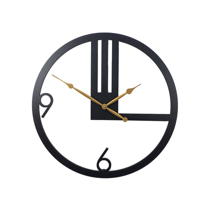 wc16 Black Chic Metal Wall Clock, Modern Metal Wall Decor